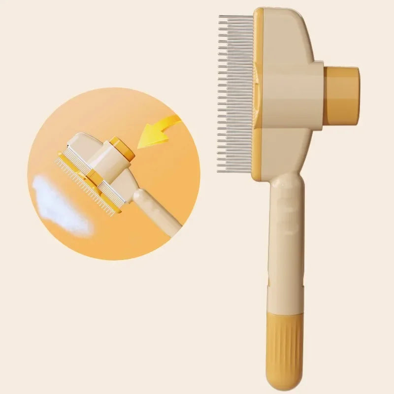 Self Cleaning Dog Comb With One Button Massage Brush