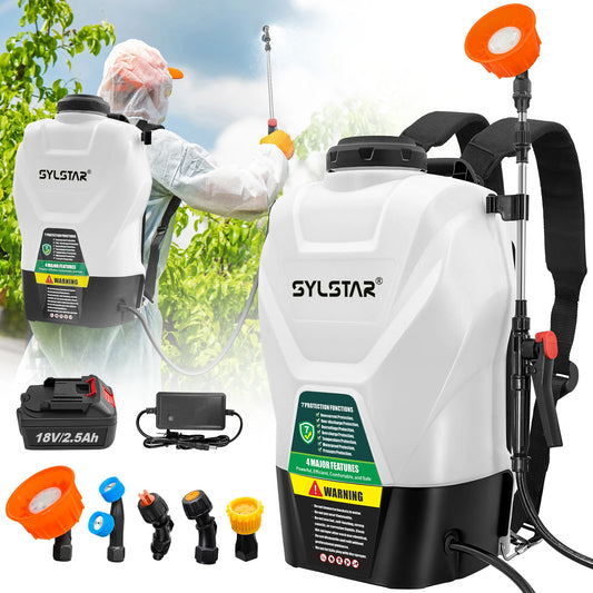 Backpack Garden Electric Sprayer With Telescopic Wand And 5 Nozzles