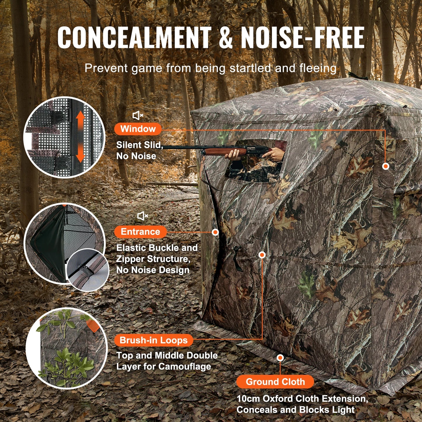 SucceBuy 270 Degree See Through Ground Blind Mesh For Hunting