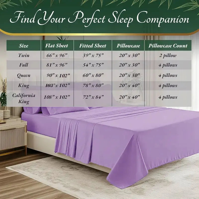 Bamboo Queen Bed Sheet Set For Hot Sleepers