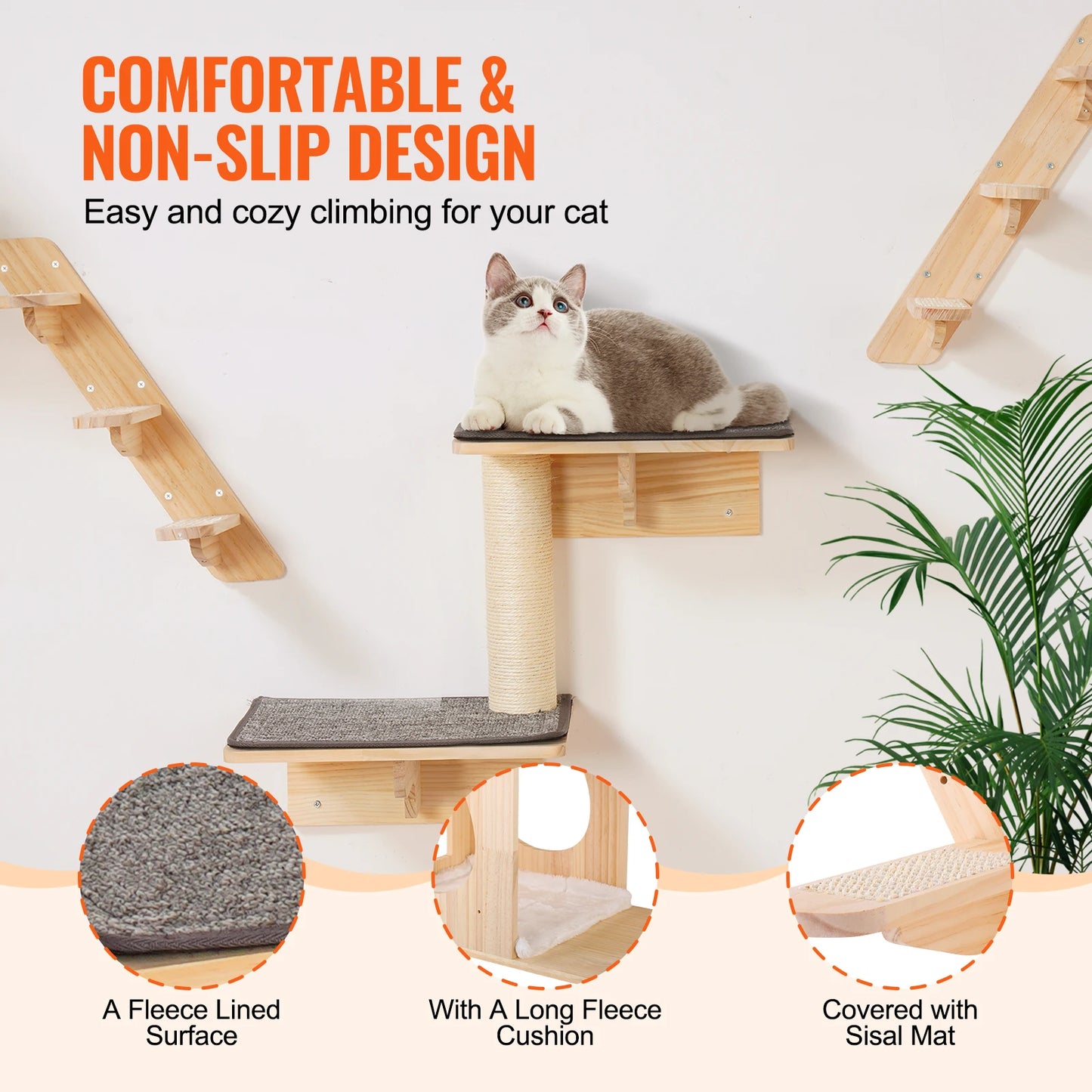 Succebuy Heavy Duty Wall Mounted Cat Shelves With Hammocks