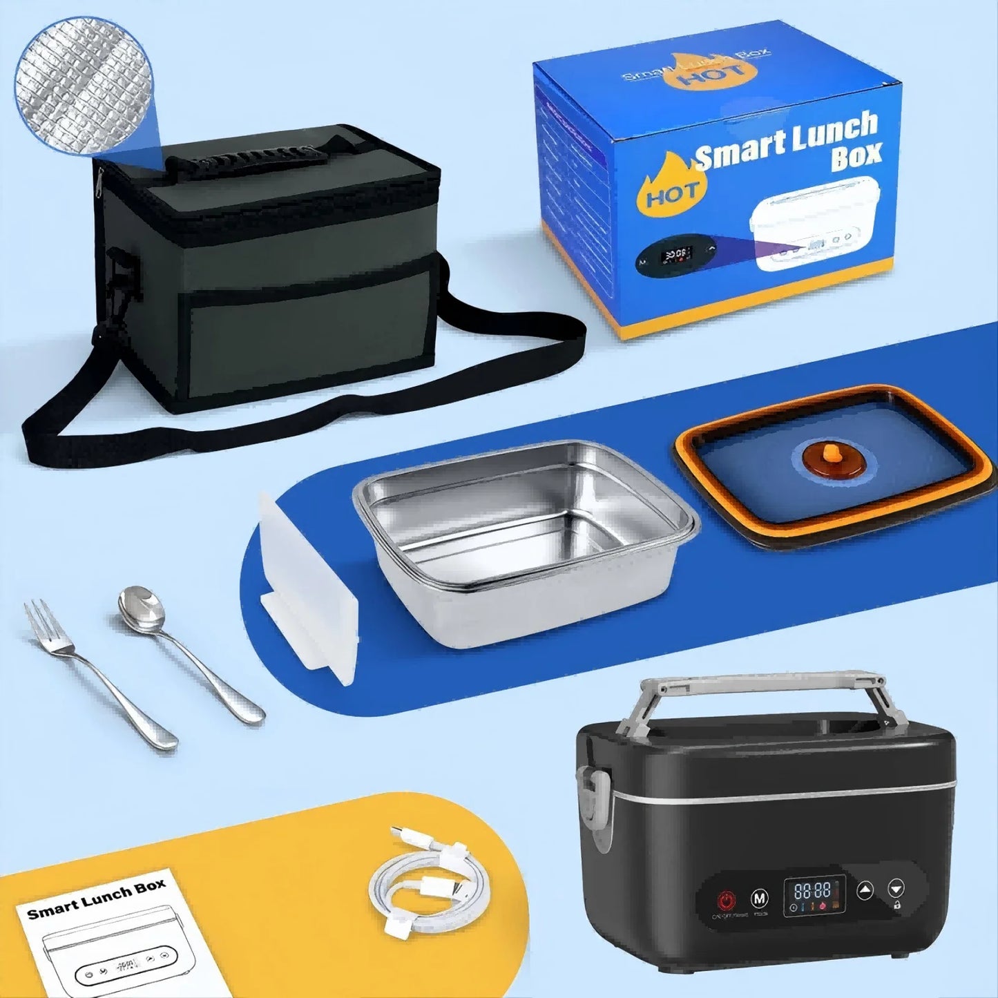 12000mAh Wireless Lunch Box Heater With Auto Temperature Control