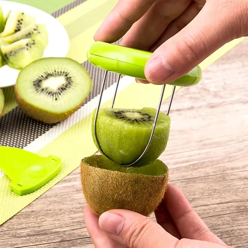 Stainless Steel Fast Fruit Kiwi Cutter Peeler Slicer