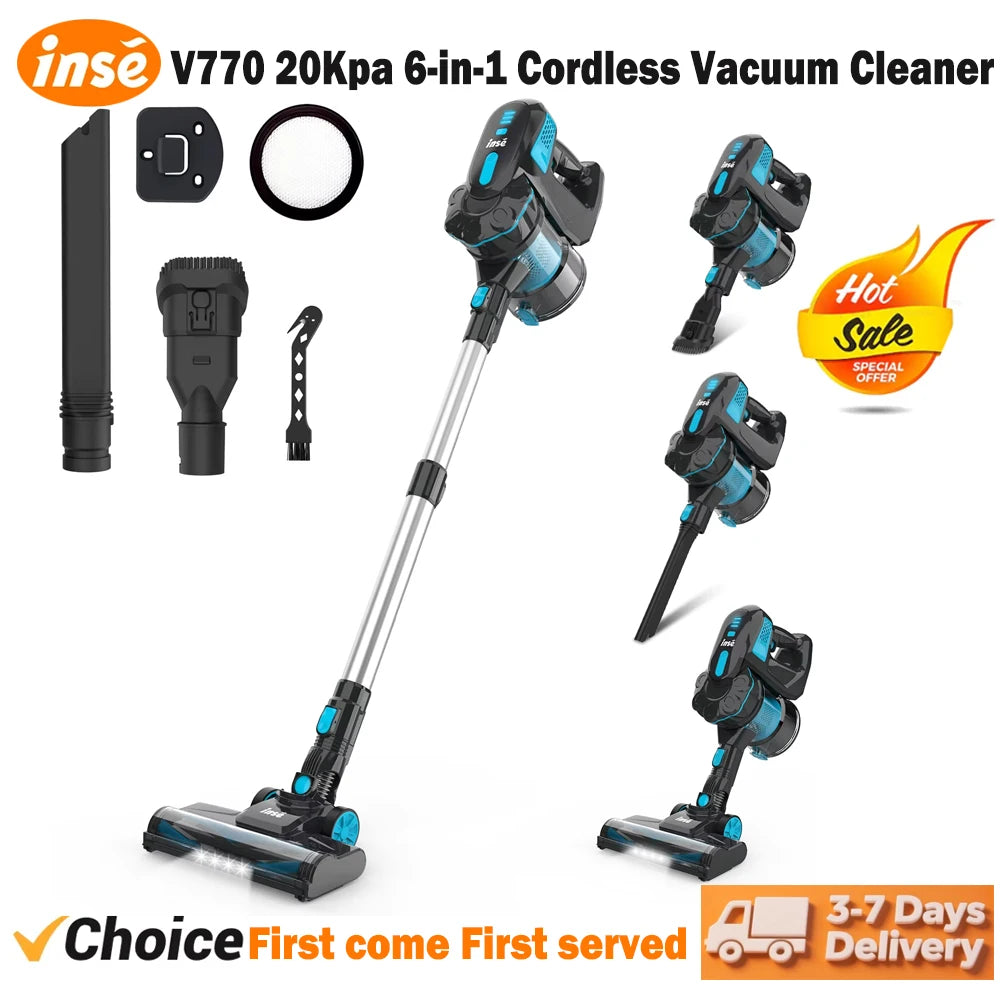 INSE V770 Cordless Handheld Vacuum Cleaner 6-in-1 20KPa LED Headlights