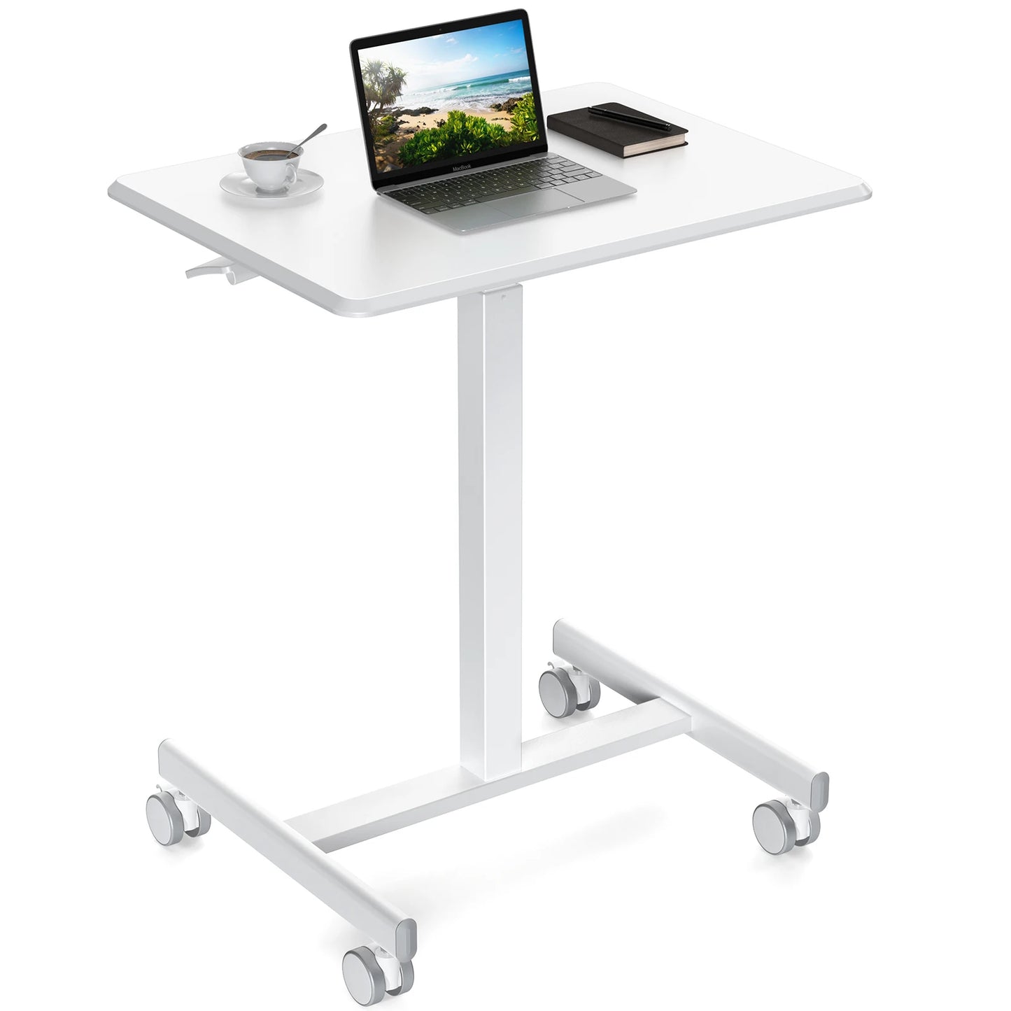 JHK Mobile Small Standing Desk Portable Laptop Height Adjustable Table