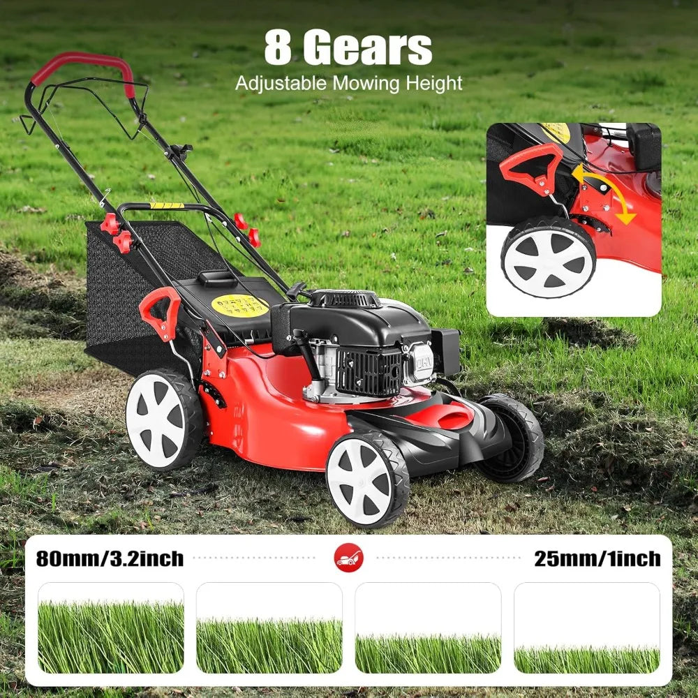Self Propelled Gas Lawn Mower 5HP 140cc OHV Engine