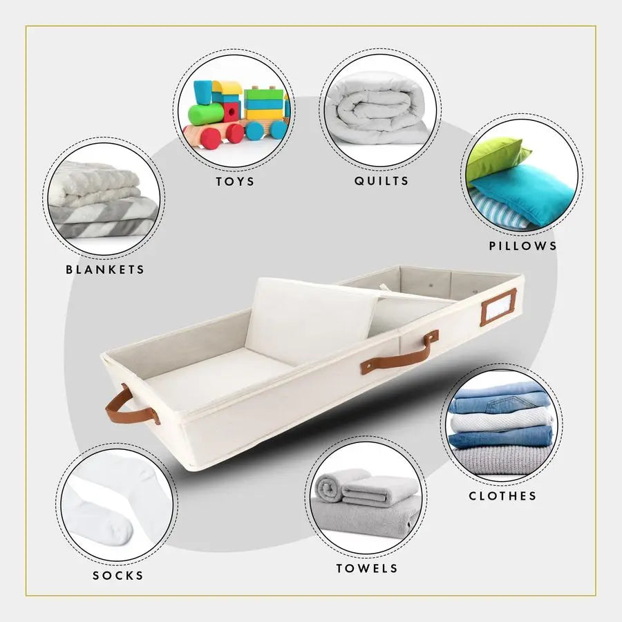 Low Profile Under Bed Storage Containers With Lids 2 Pack
