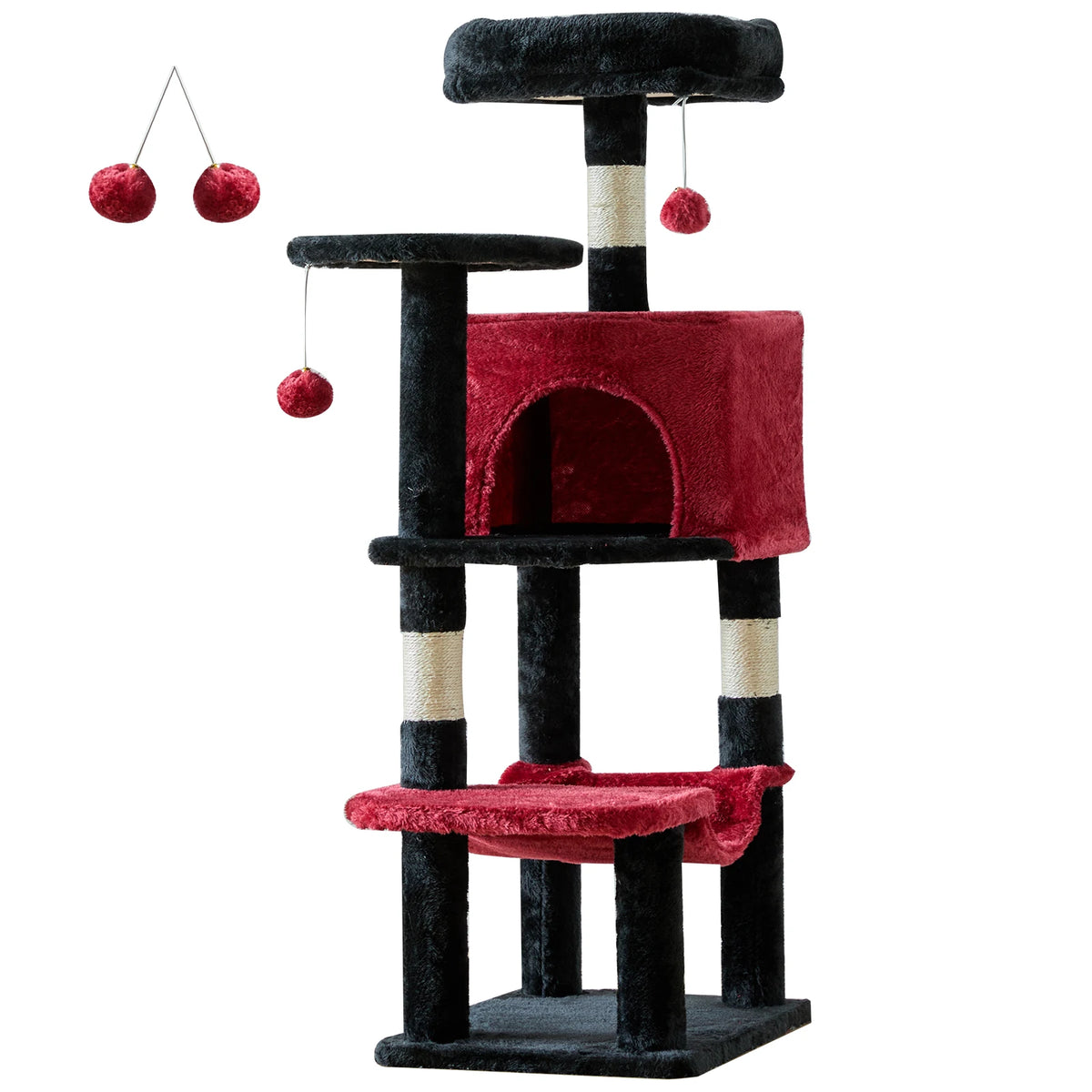 JHK 44 Inch Natural Sisal Tower For Multi Cat Indoor Pet Furniture