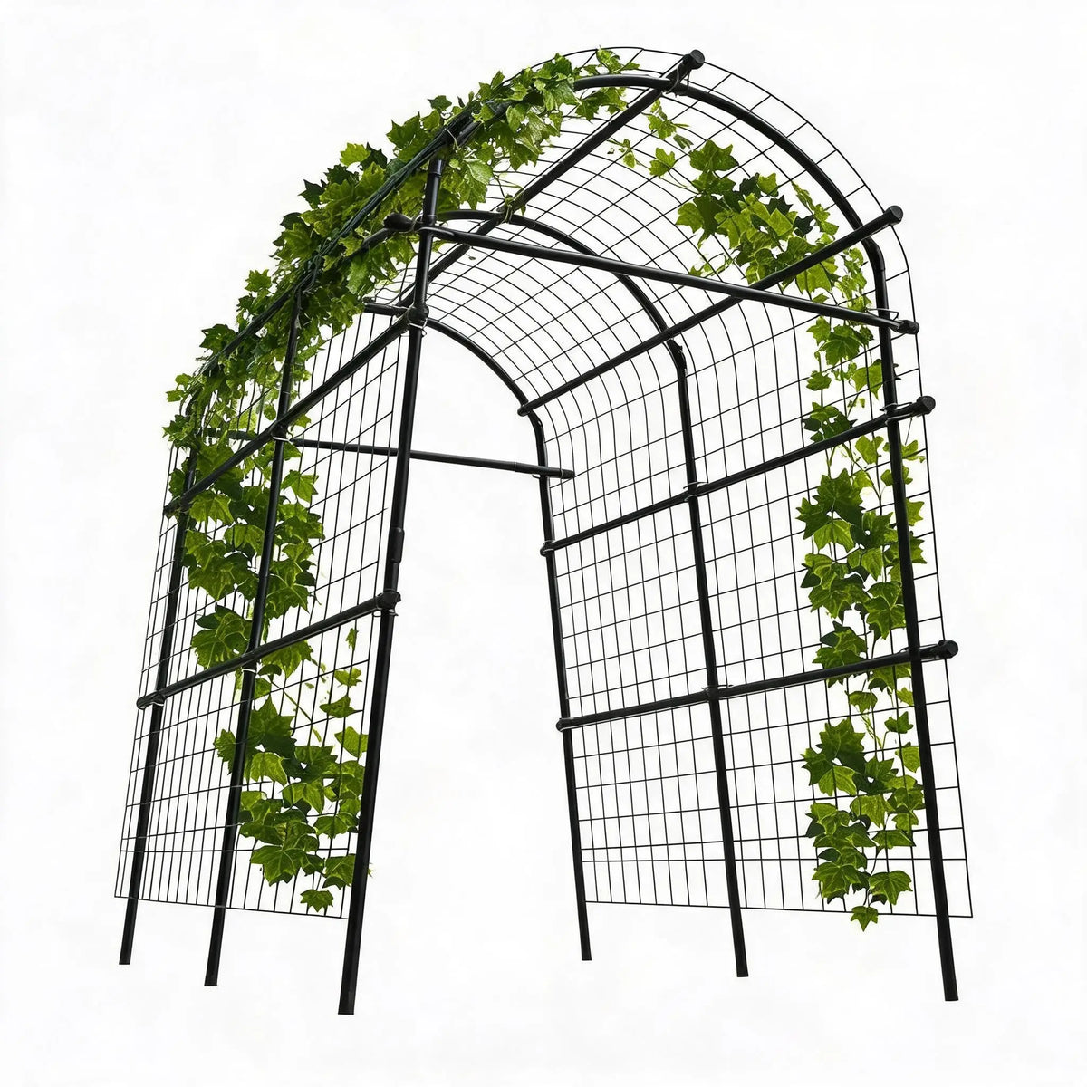 Black Metal Garden Arch Trellis For Climbing Plants Vegetable Support