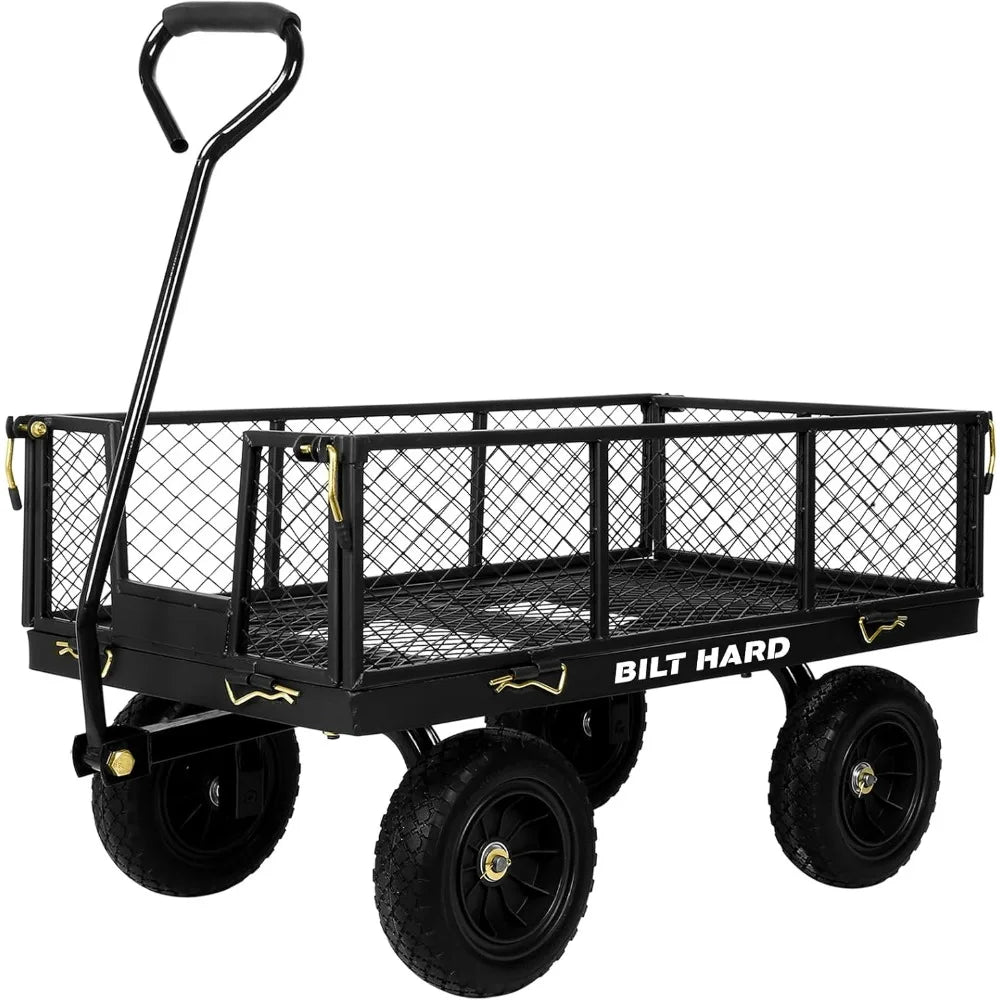 Bilt Hard 400 Lb Capacity Garden Cart With Flat Free Steel Tires
