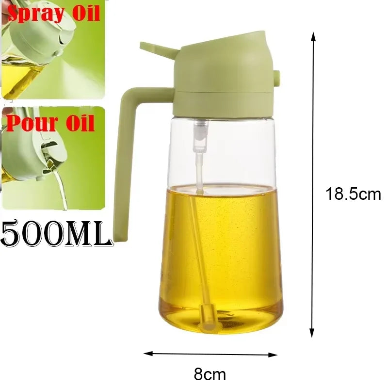 Pour And Spray Oil Dispenser Bottle For Olive Oil Kitchen