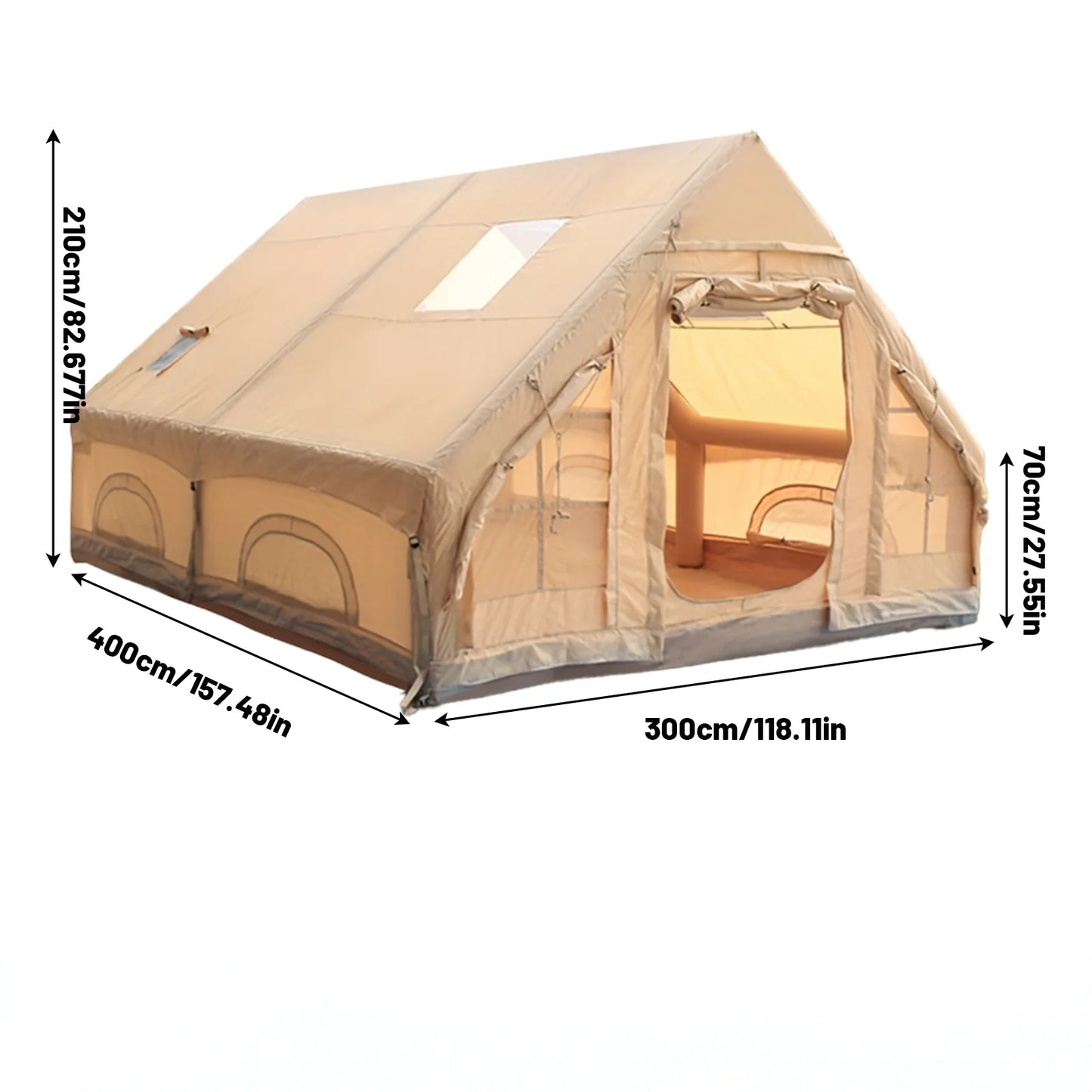 Inflatable Camping Tent With Skylight And Quick Airflow Breathable Mesh
