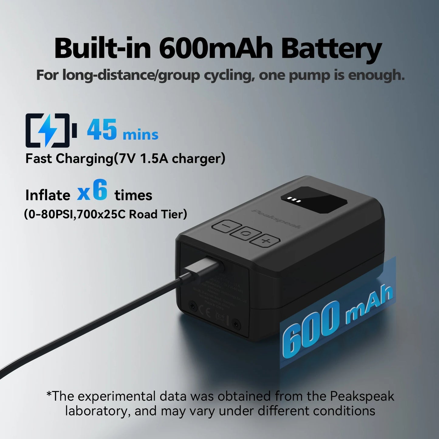 Peakspeak AS260PRO Electric Mini Bike Pump With LED Display