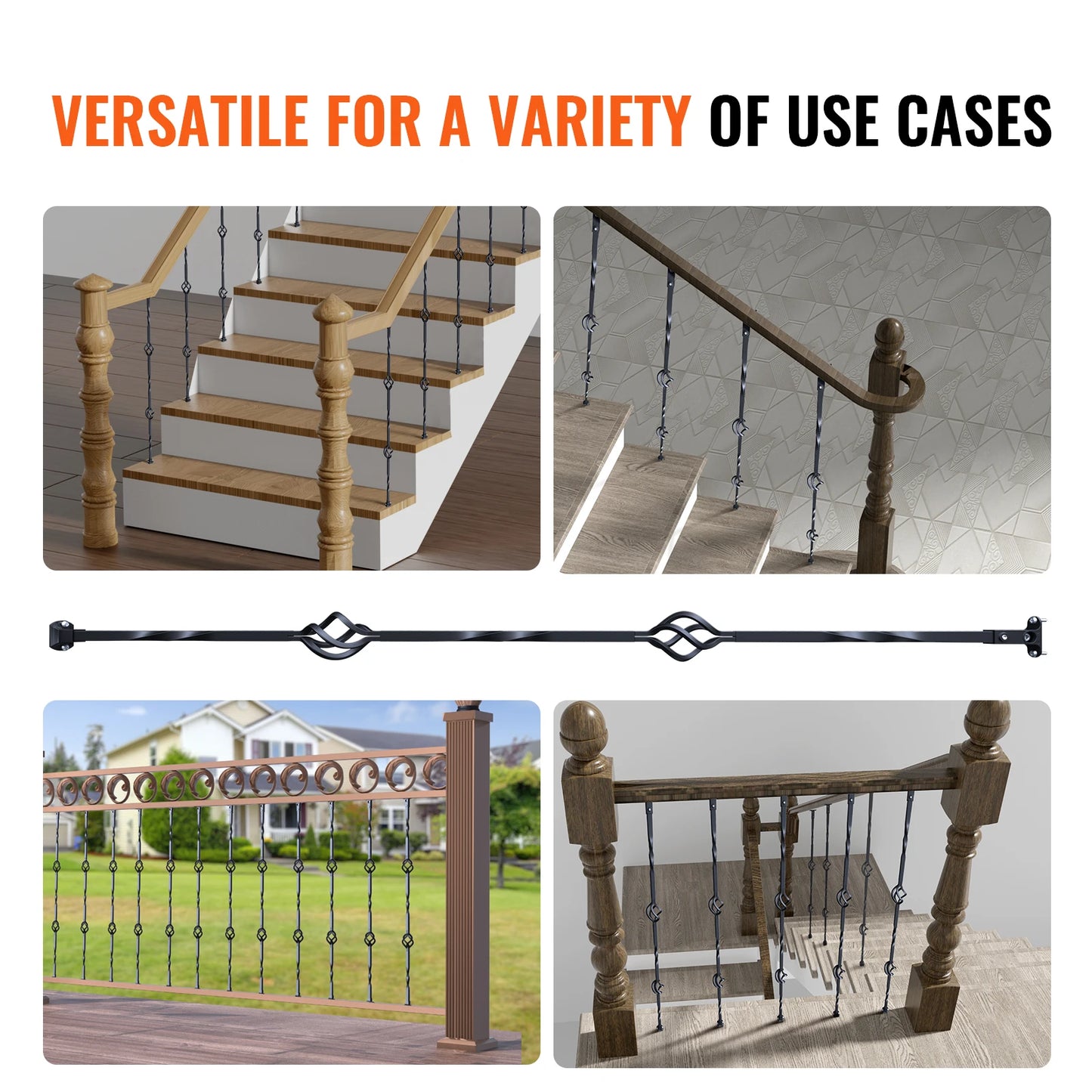 Galvanized Steel Stair Balusters 10 Pack Decorative Banister Spindles