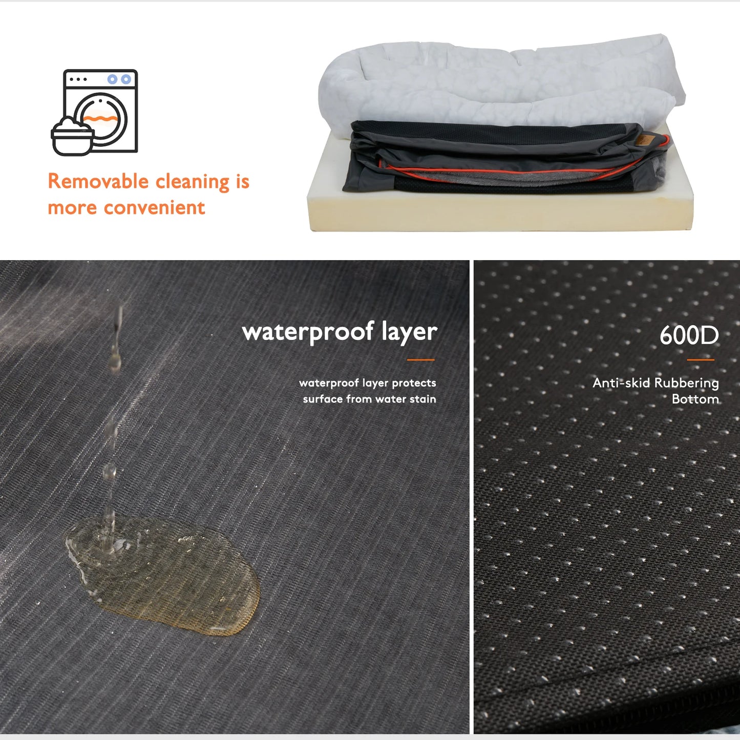 Bingopaw Removable Cover Large Dog Bed Warm Fleece