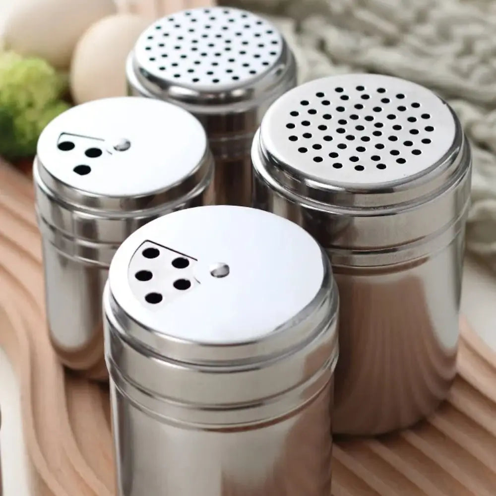 Multi-Purpose Stainless Steel Seasoning Jar With Rotating Cover