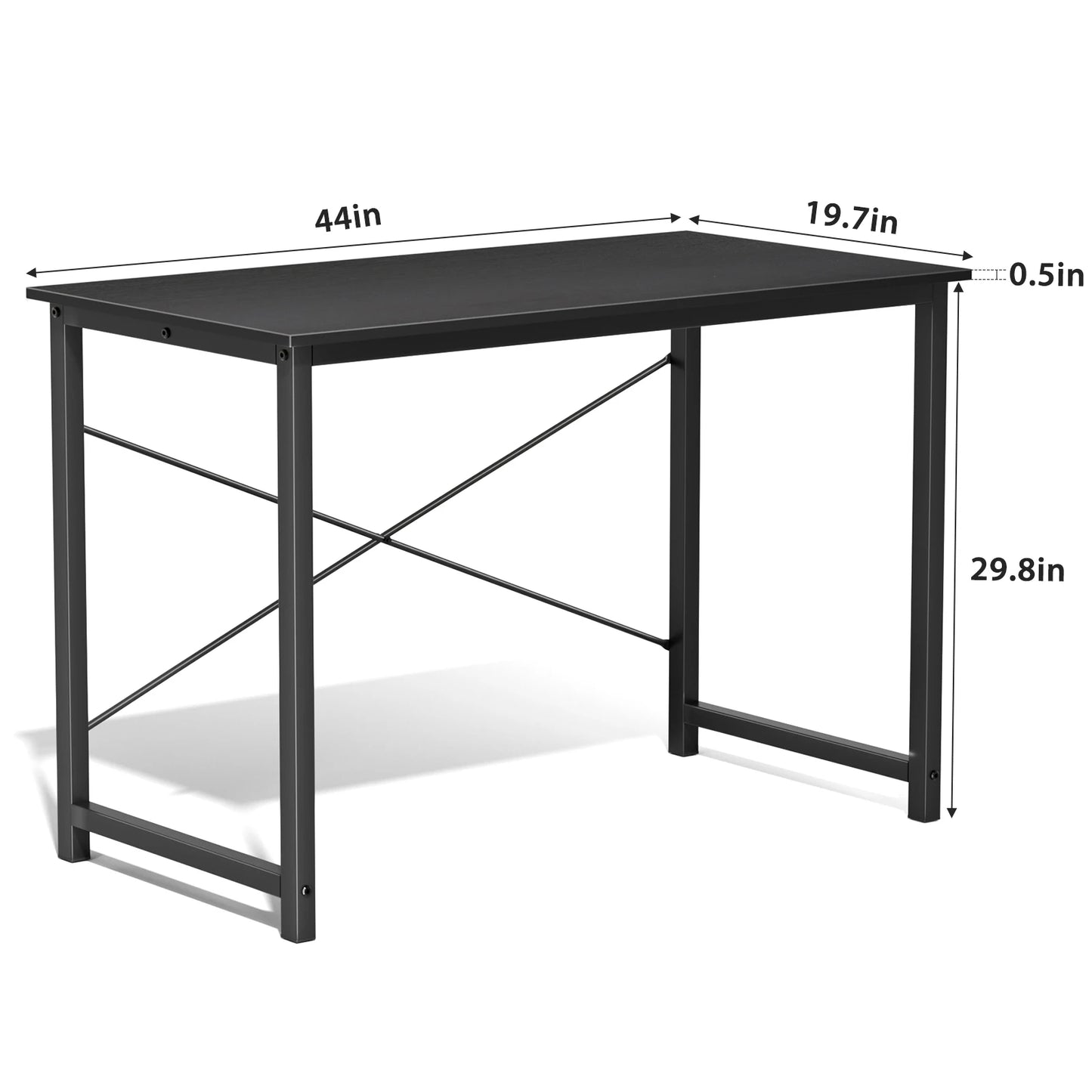 JHK Computer Desk Modern Wood Table With Metal Frame