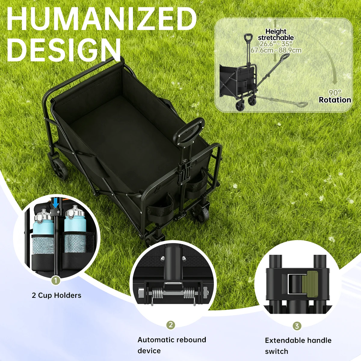 All-Terrain Folding Camping Wagon Hand Truck For Outdoor Gear Transport