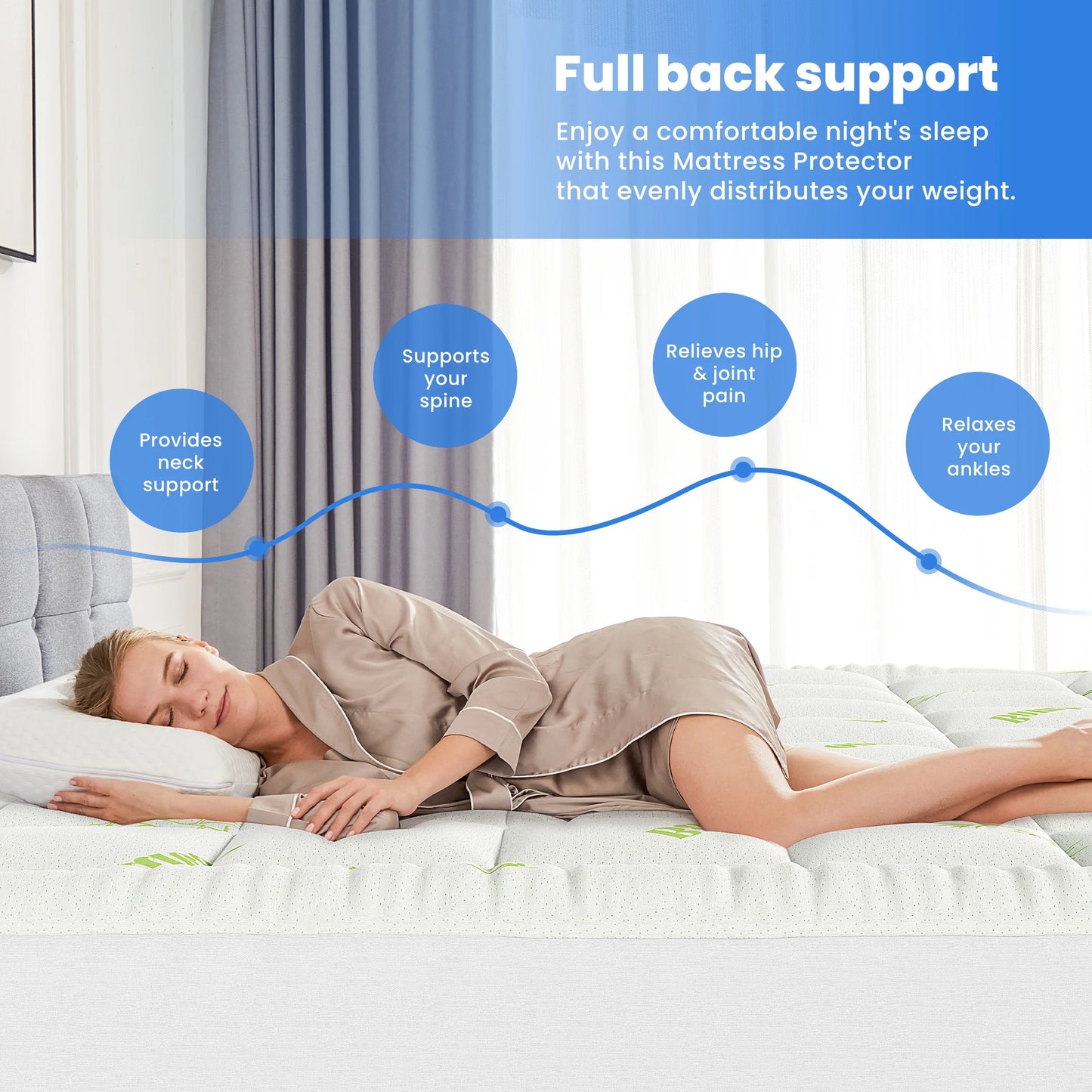 Mcq 400g Bamboo Viscose Mattress Topper Pillow Pad