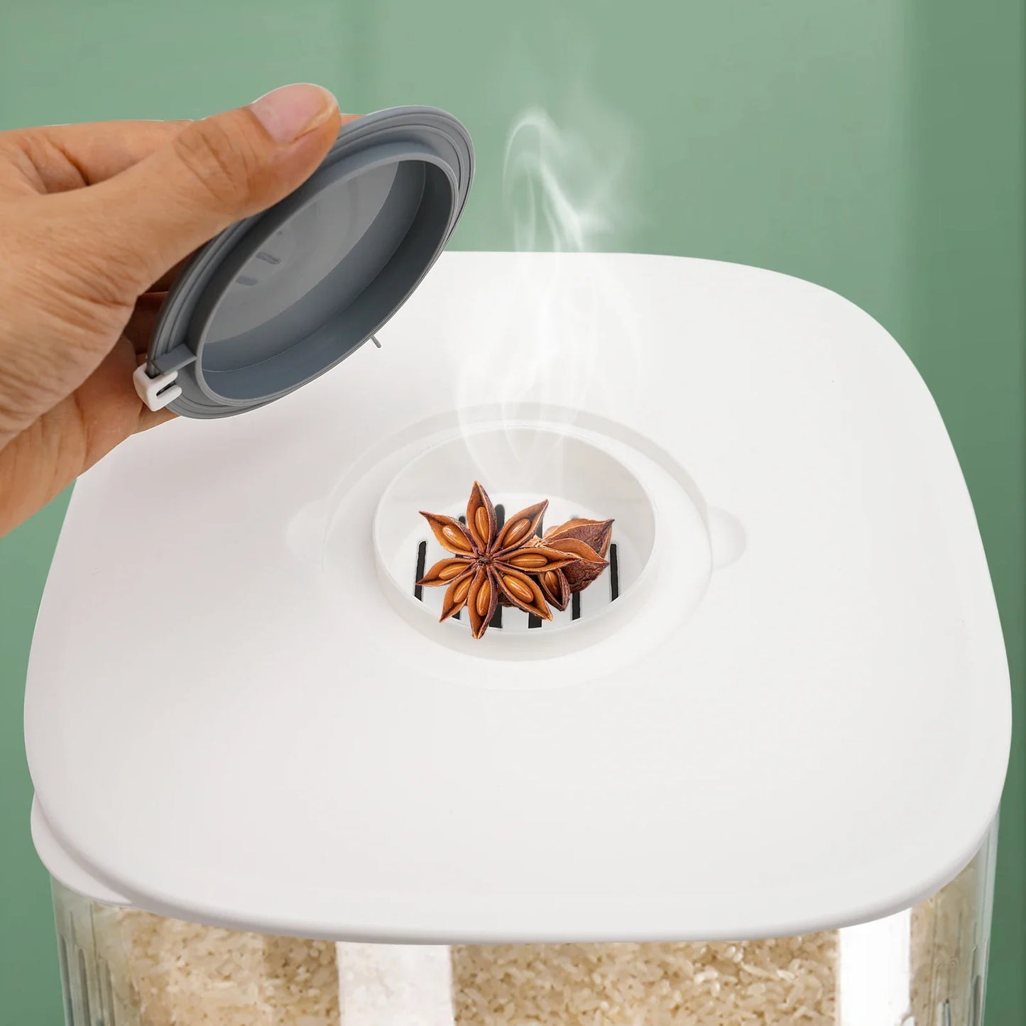 Rice Dispenser Large Sealed Grain Storage Container Kitchen Organizer