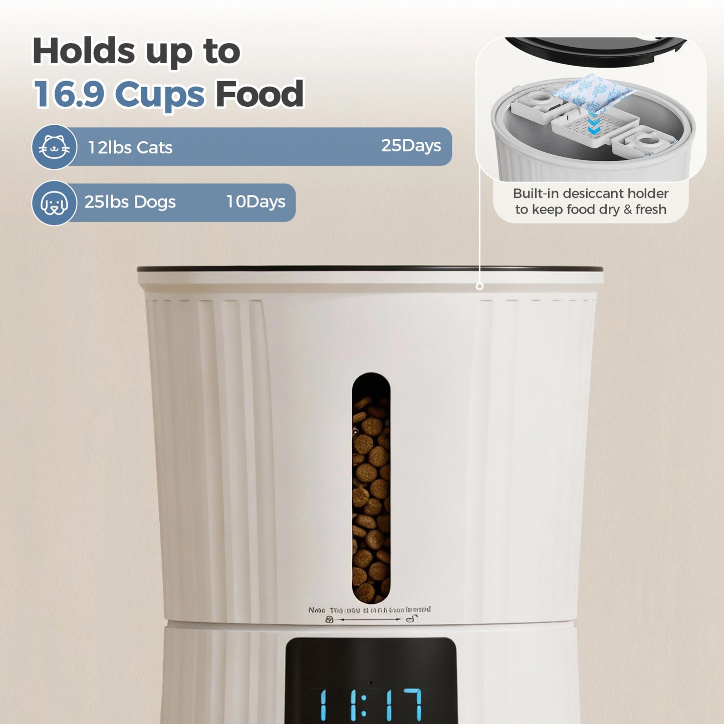 WiFi Automatic Cat Feeder With App Control Programmable