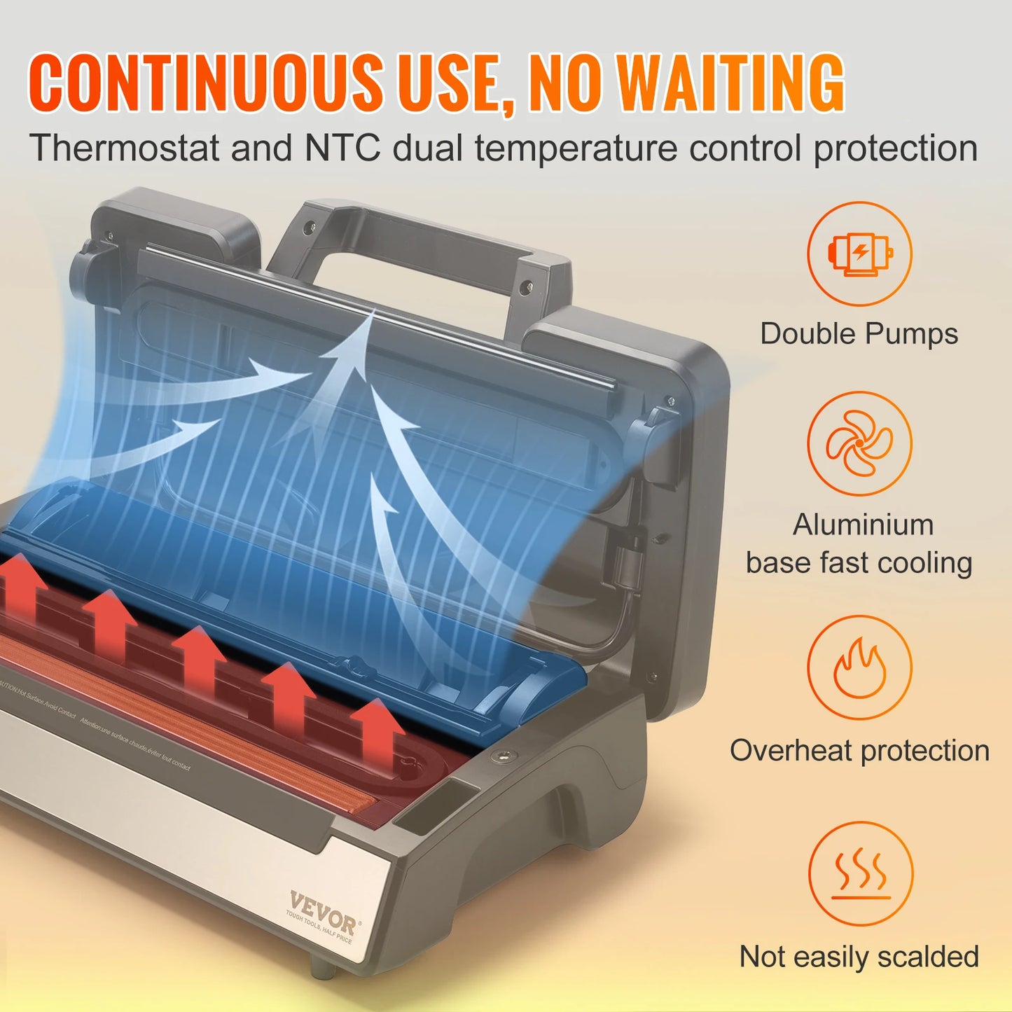 SucceBuy 90Kpa 130W Vacuum Sealer With Free Bags For Household