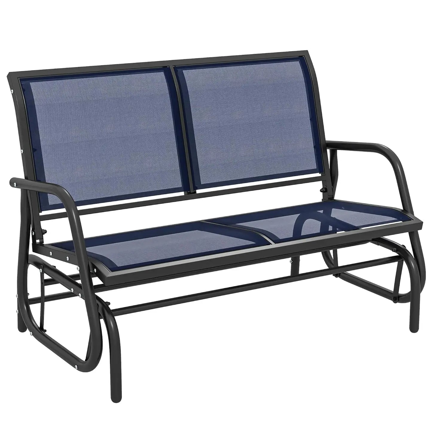 Outdoor Glider Bench With Powder Coated Steel Frame For Backyard