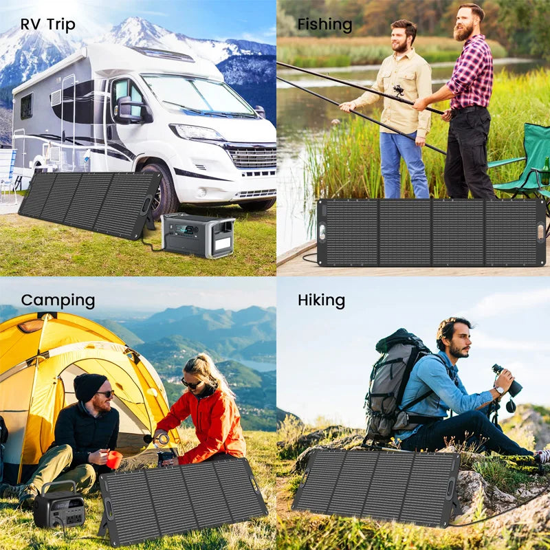 Portable Power Station Solar Fast Charge Multi-Outlet for Camping & Car Lifepo4 Battery Power Bank SOS LED Lighting Generator