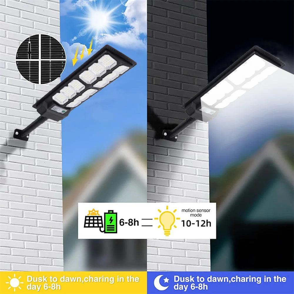 2-Pack Solar Street Lights Outdoor Waterproof 192LED Motion Sensor