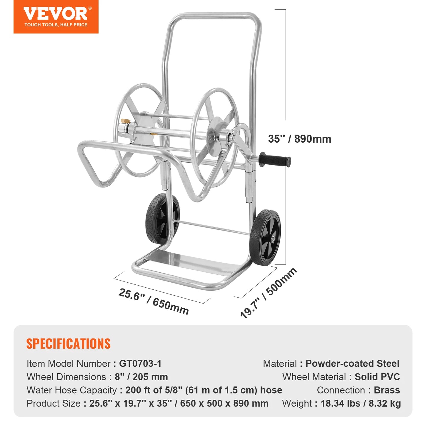 SucceBuy Hose Reel Cart 250ft Heavy Duty Garden Watering Cart