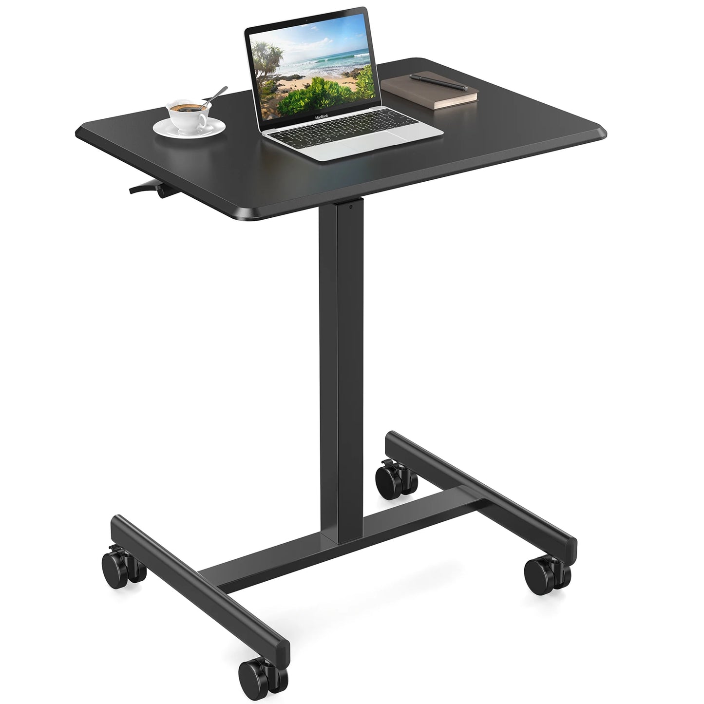 JHK Mobile Small Standing Desk Portable Laptop Height Adjustable Table
