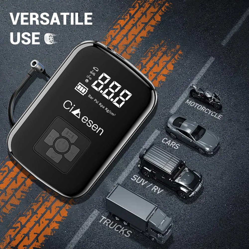 HELLOLEIBOO Car Wireless Air Pump 150 PSI Portable Tire Inflator