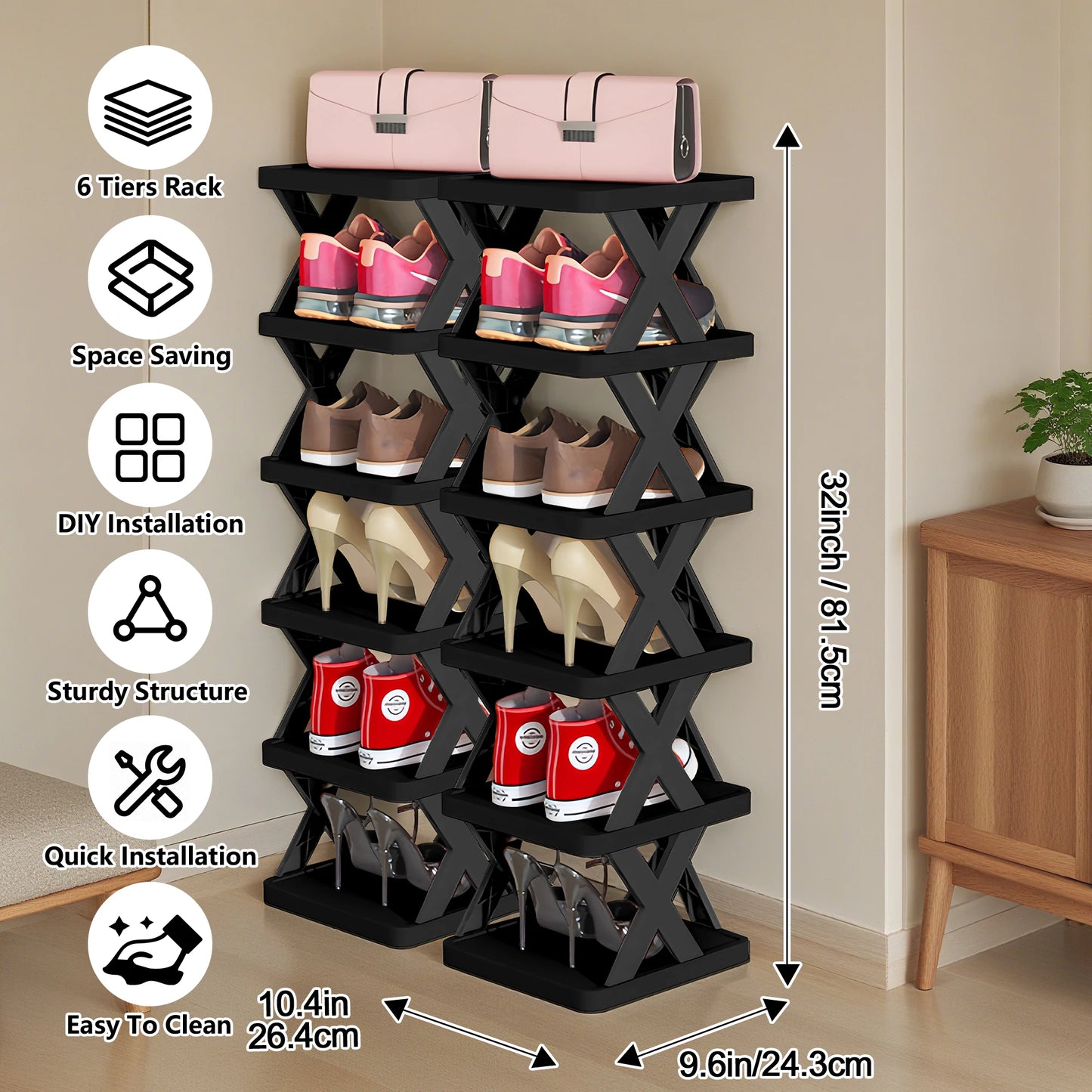 Shoe Rack Storage Organizer Detachable Shoe Racks Saves Family Household Rack Multi Layer Simple Shoes Shelf Color Cabinet