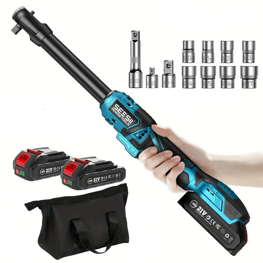 Seesii 21V Cordless Extended Electric Ratchet Wrench