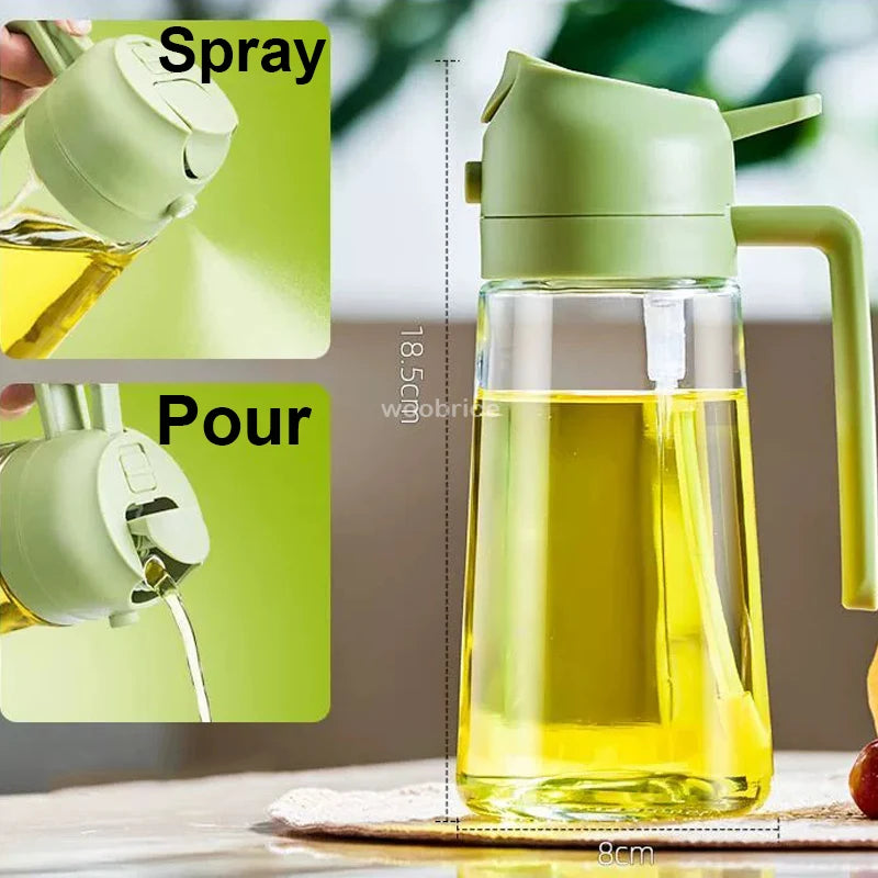 Pour And Spray Oil Dispenser Bottle For Olive Oil Kitchen