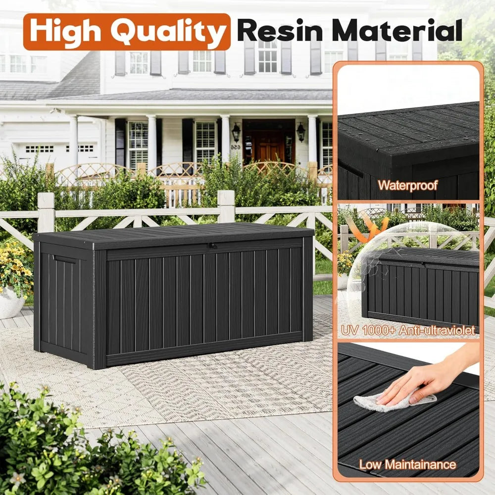 Outdoor Resin Storage Box With Waterproof Lockable Lid