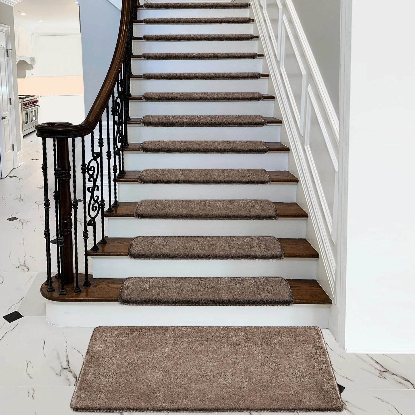 Non Slip Self Adhesive Stair Treads With Ultra Plush Carpet