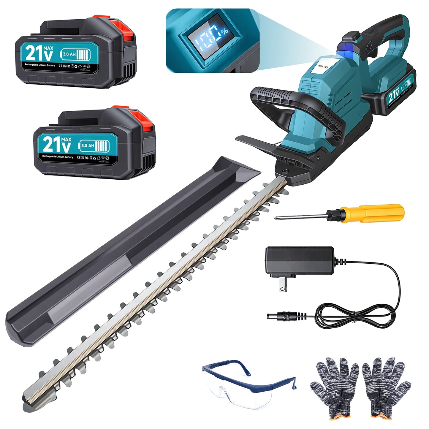 Xysd 20Inch Cordless Hedge Trimmer With Battery And Rotatable Head