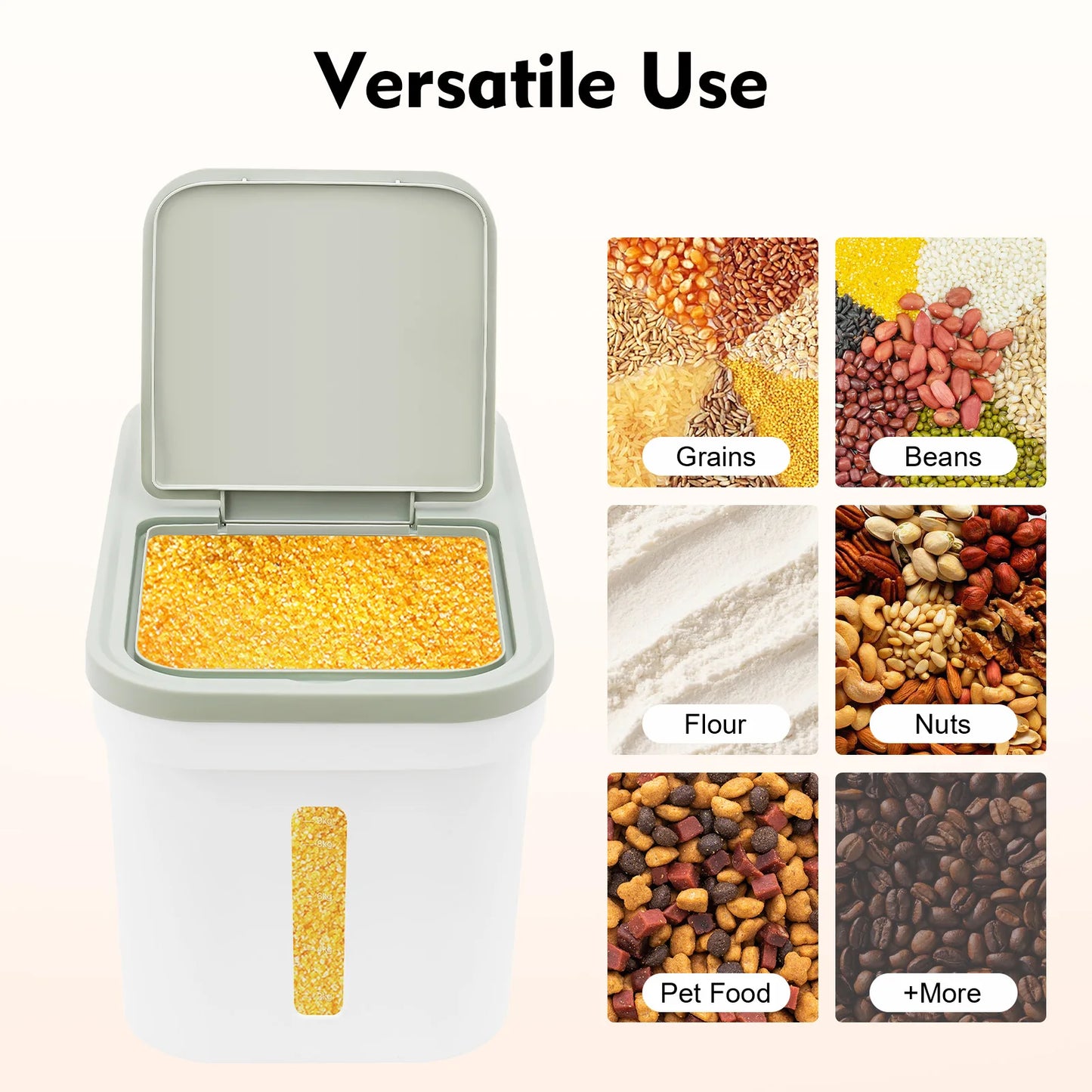 Airtight Food Storage Container For Flour And Rice Dispenser