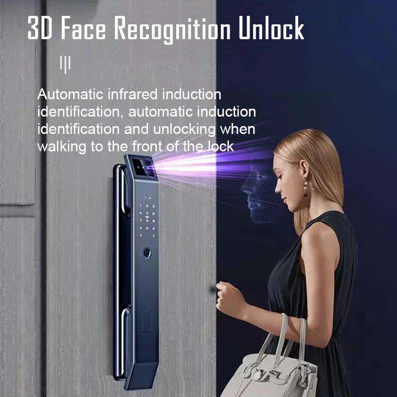 YKESDL 3D Face Recognition Smart Door Lock With Camera Fingerprint