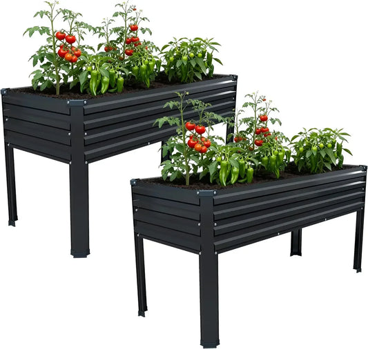 Galvanized Metal Elevated Raised Garden Bed For Outdoor Use