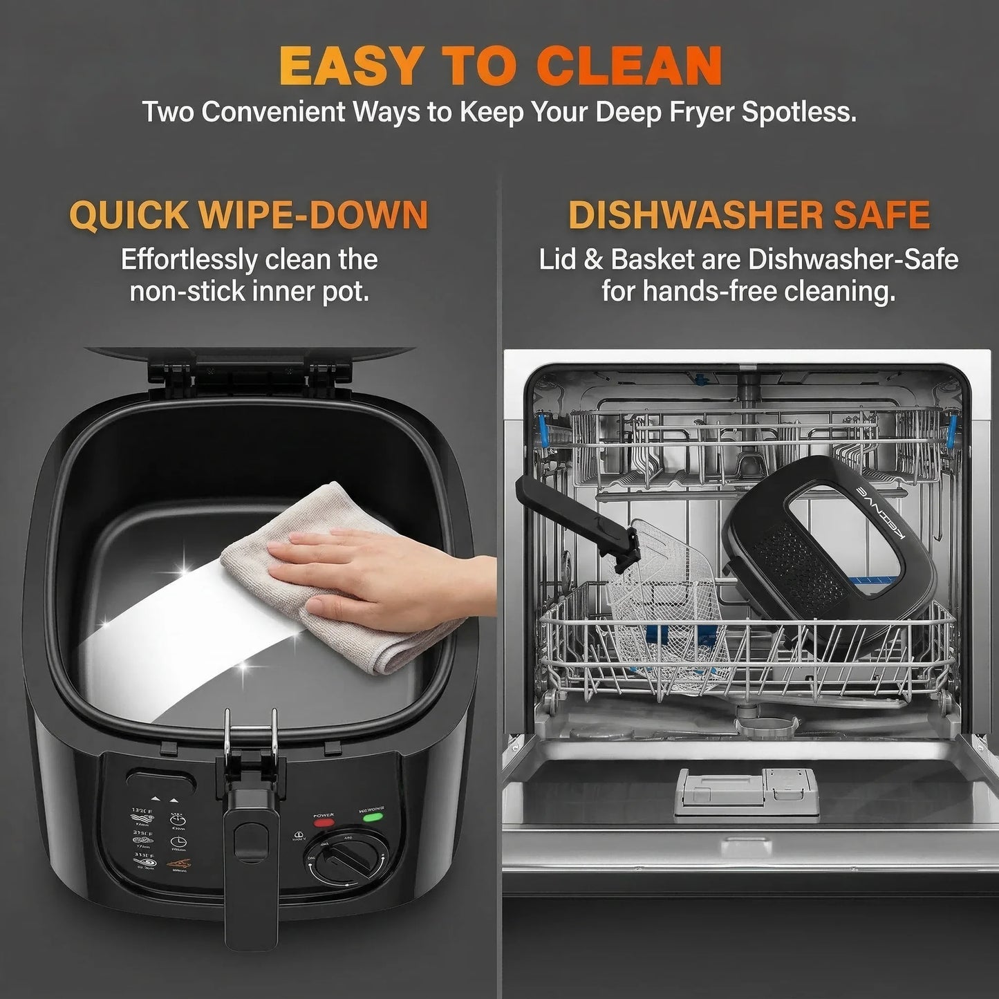 Cachoo 1600W Electric Deep Fryer With Adjustable Thermostat
