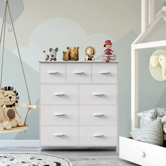 JHK Bedroom Dresser With 9 Fabric Storage Drawers Wardrobe