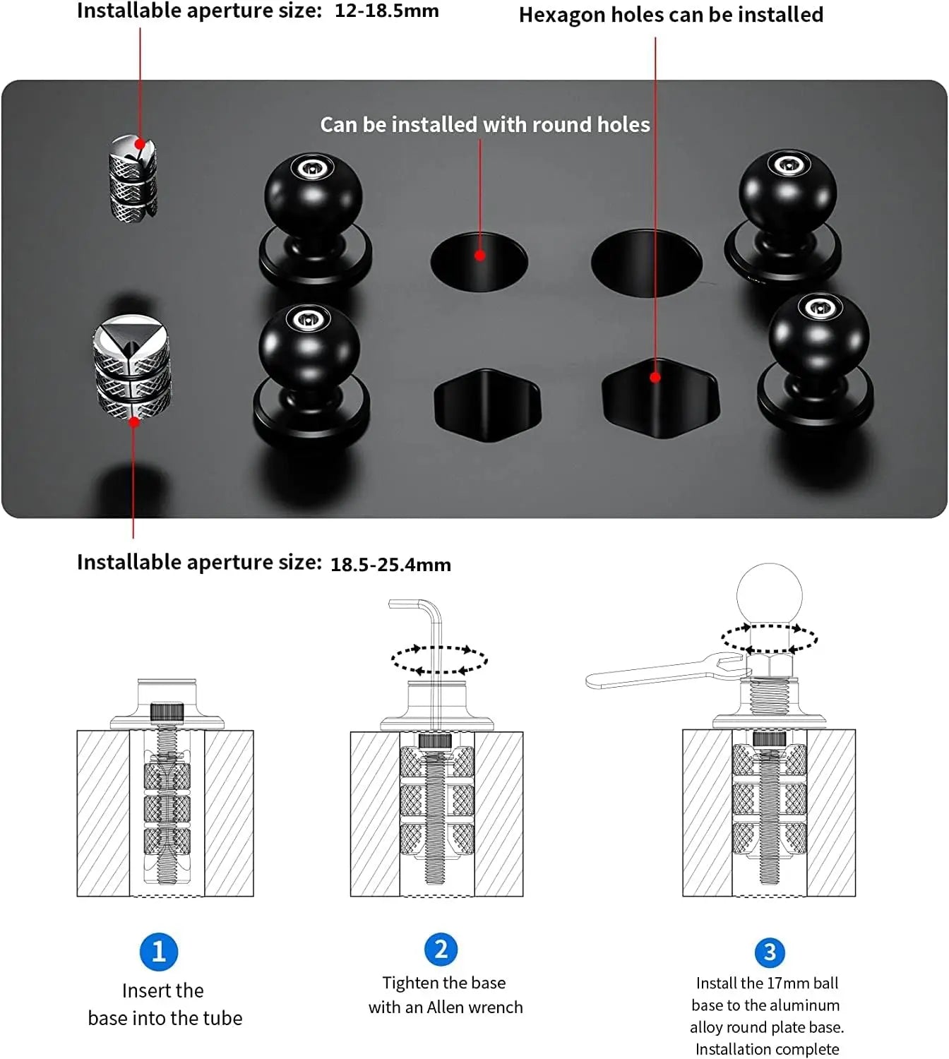 Motorcycle Fork Stem Phone Mount One Push Auto Lock Release