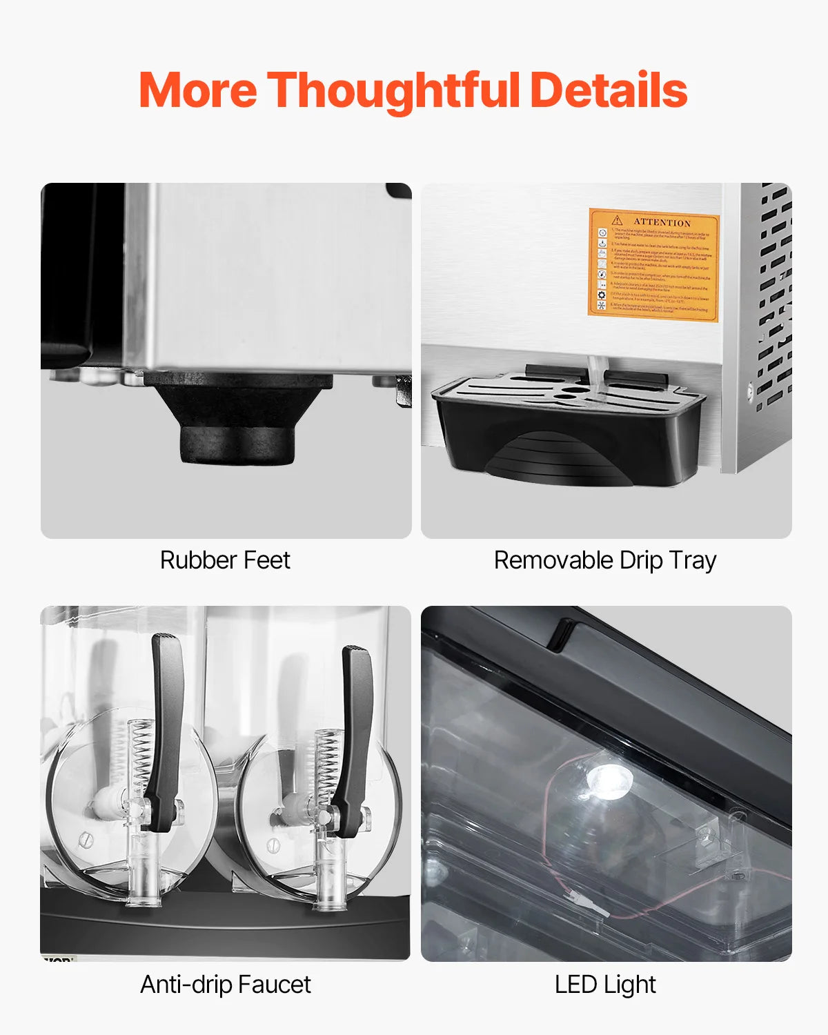 VEVOR Slushy Machine 3-36L Dual Tanks Stainless Steel