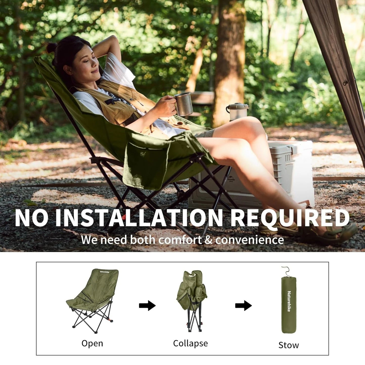 Naturehike Moon Chair Camping Lounge Folding Outdoor Chair