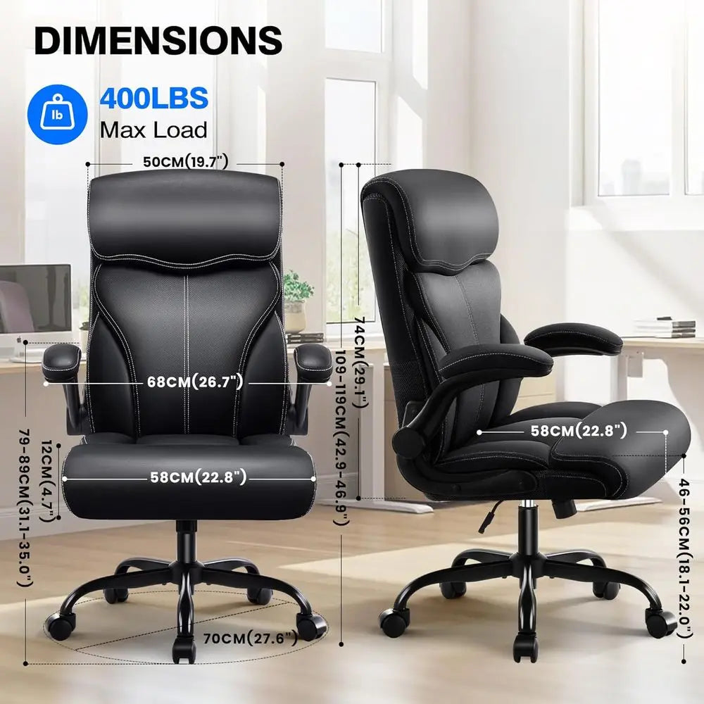 Office Chair Executive High Back Leather Desk Chair With Lumbar Support