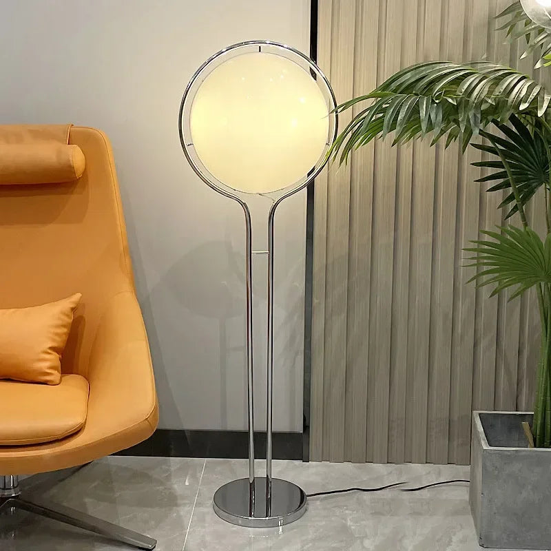 Taonuanshu Delord Floor Lamp Chrome Metal White Acrylic Ball