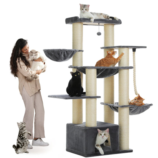 PAWZ Road Large Cat Tree Tower With Hammock And Levels