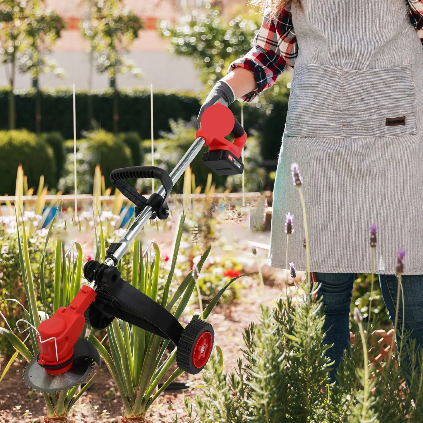 Cordless Electric Weed Trimmer And Edger With 21V Brushless Motor